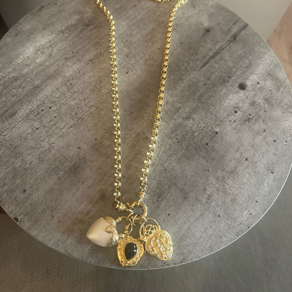 Vintage Joan Rivers Gold Charm Necklace